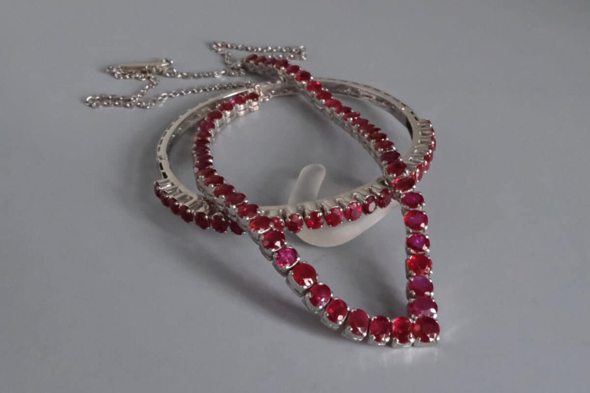 burmese ruby necklace for sale, burma ruby necklace, ruby jewellery singapore, red ruby necklace set, red ruby bracelet gold, ruby cuff bracelet, ruby bangle bracelets for sale, Gem Gardener