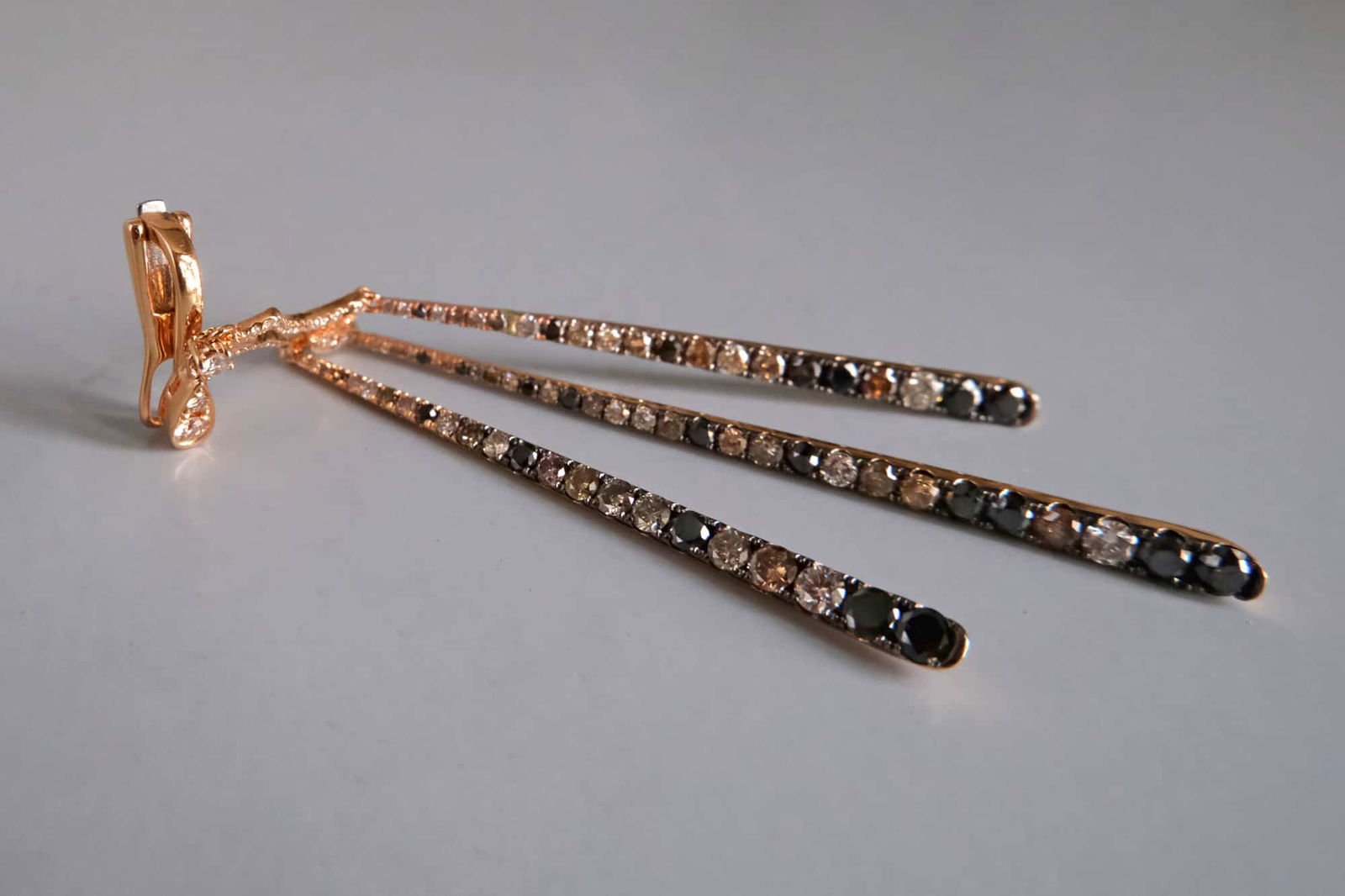 single long drop earrings, one side long earrings, long single earring jewellery, single diamond earrings, fine jewelry singapore, Gem Gardener