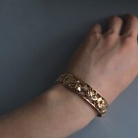 Phoenix Gold Bangle, peranakan bracelet, carved gold bangles, vintage peranakan jewellery, antique gold jewellery singapore, 22k gold bangle bracelet, Gem Gardener