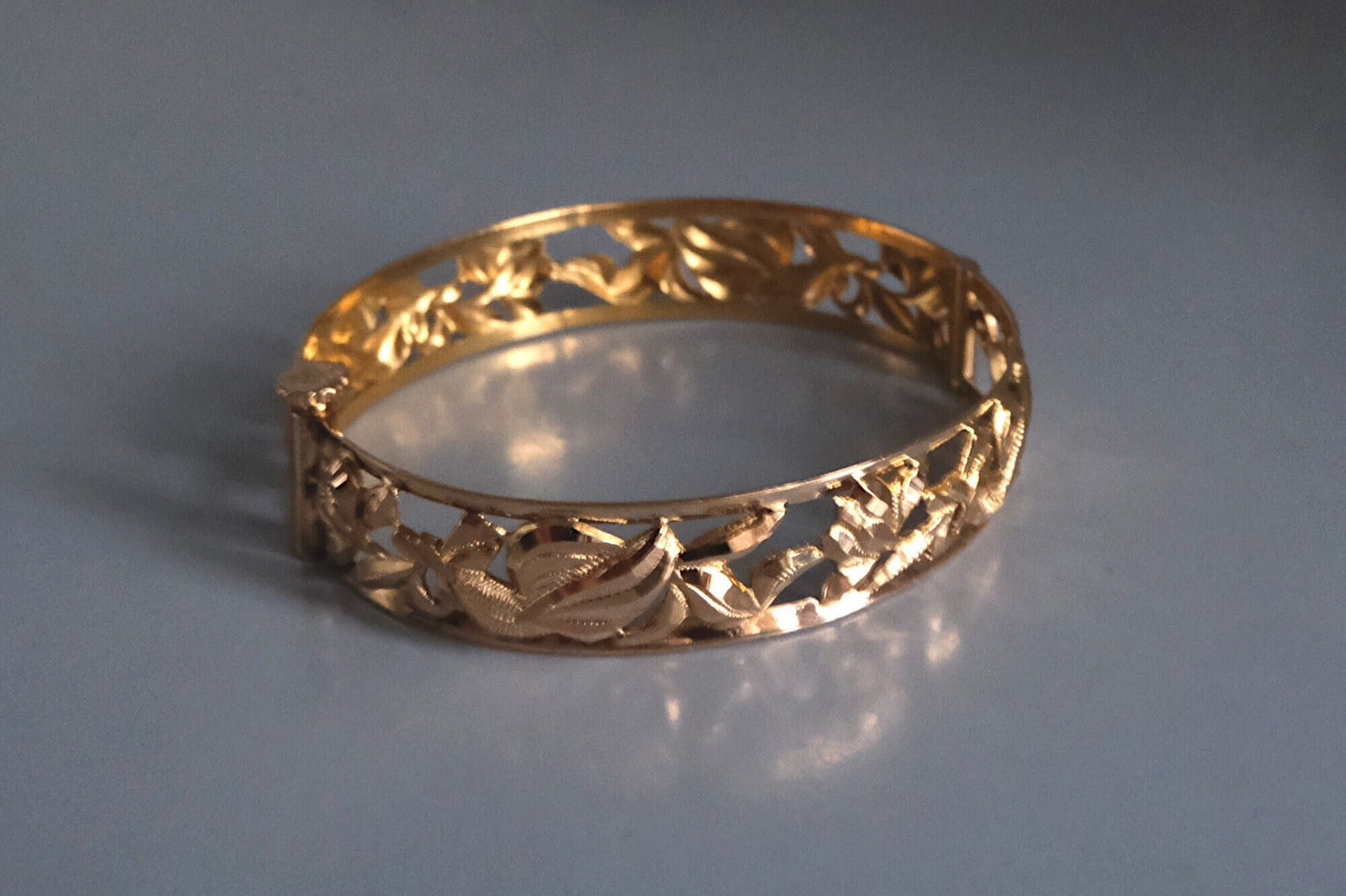 Phoenix Gold Bangle, peranakan bracelet, carved gold bangles, vintage peranakan jewellery, antique gold jewellery singapore, 22k gold bangle bracelet, Gem Gardener