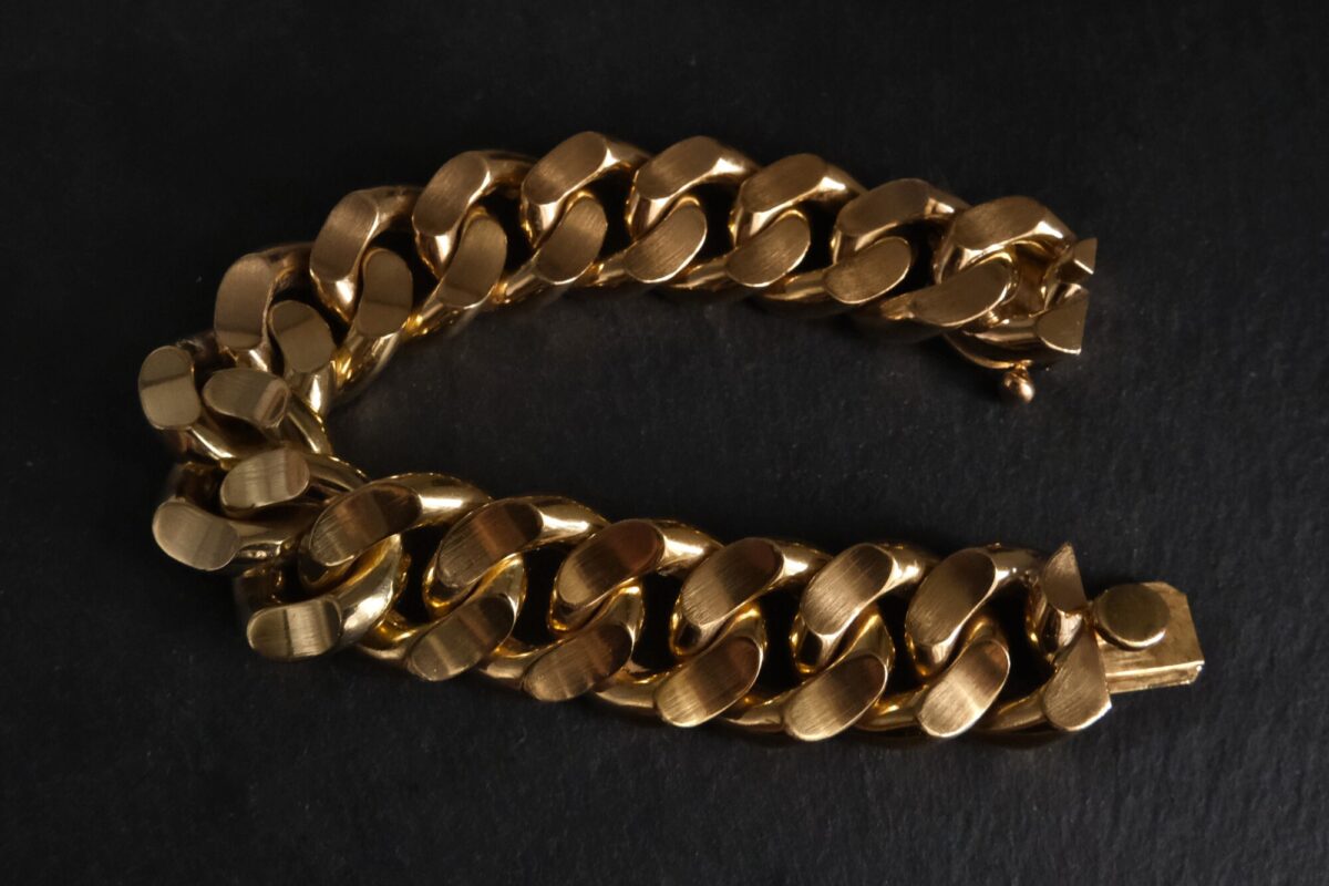 Large Cuban Link Bracelet Men 18k Vintage GEM GARDENER