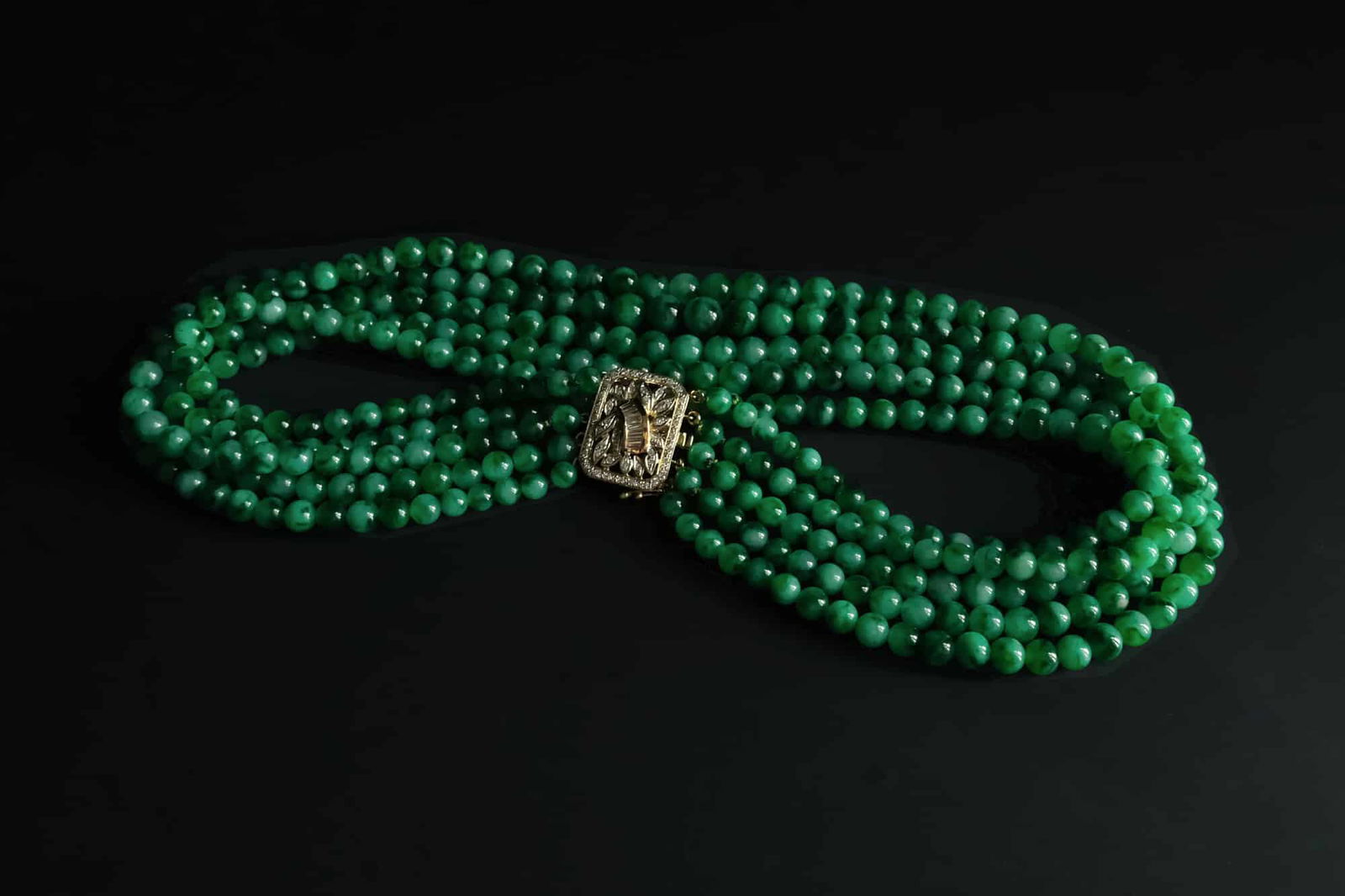 jadeite choker necklace, vintage jade beaded necklace, jade bead necklace for sale, jade necklace singapore, fine jade jewelry hong kong, jade jewelry singapore, multi strand choker beaded necklace, Gem Gardener