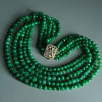 jadeite choker necklace, vintage jade beaded necklace, jade bead necklace for sale, jade necklace singapore, fine jade jewelry hong kong, jade jewelry singapore, multi strand choker beaded necklace, Gem Gardener