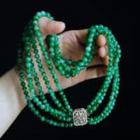 jadeite choker necklace, vintage jade beaded necklace, jade bead necklace for sale, jade necklace singapore, fine jade jewelry hong kong, jade jewelry singapore, multi strand choker beaded necklace, Gem Gardener