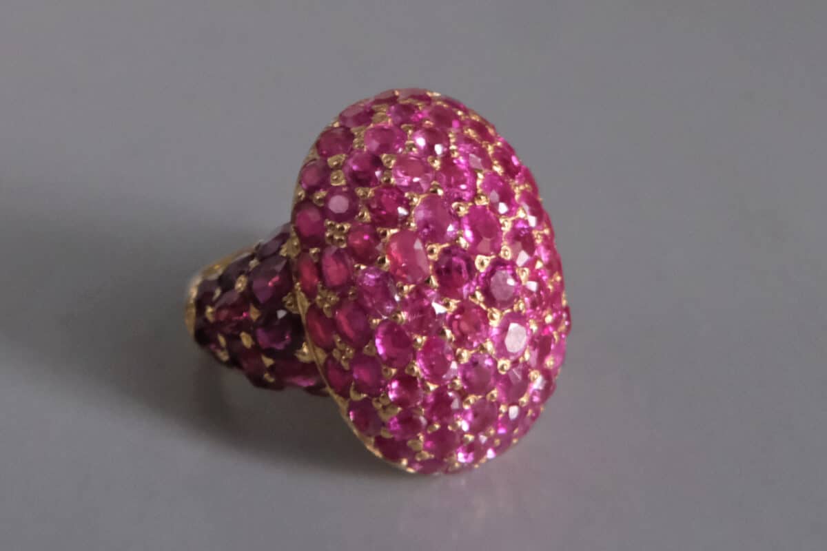 burmese antique ruby ring, antique ruby rings for sale, ruby ring singapore, antique ruby cluster ring, vintage ruby ring, ruby jewellery singapore, Gem Gardener