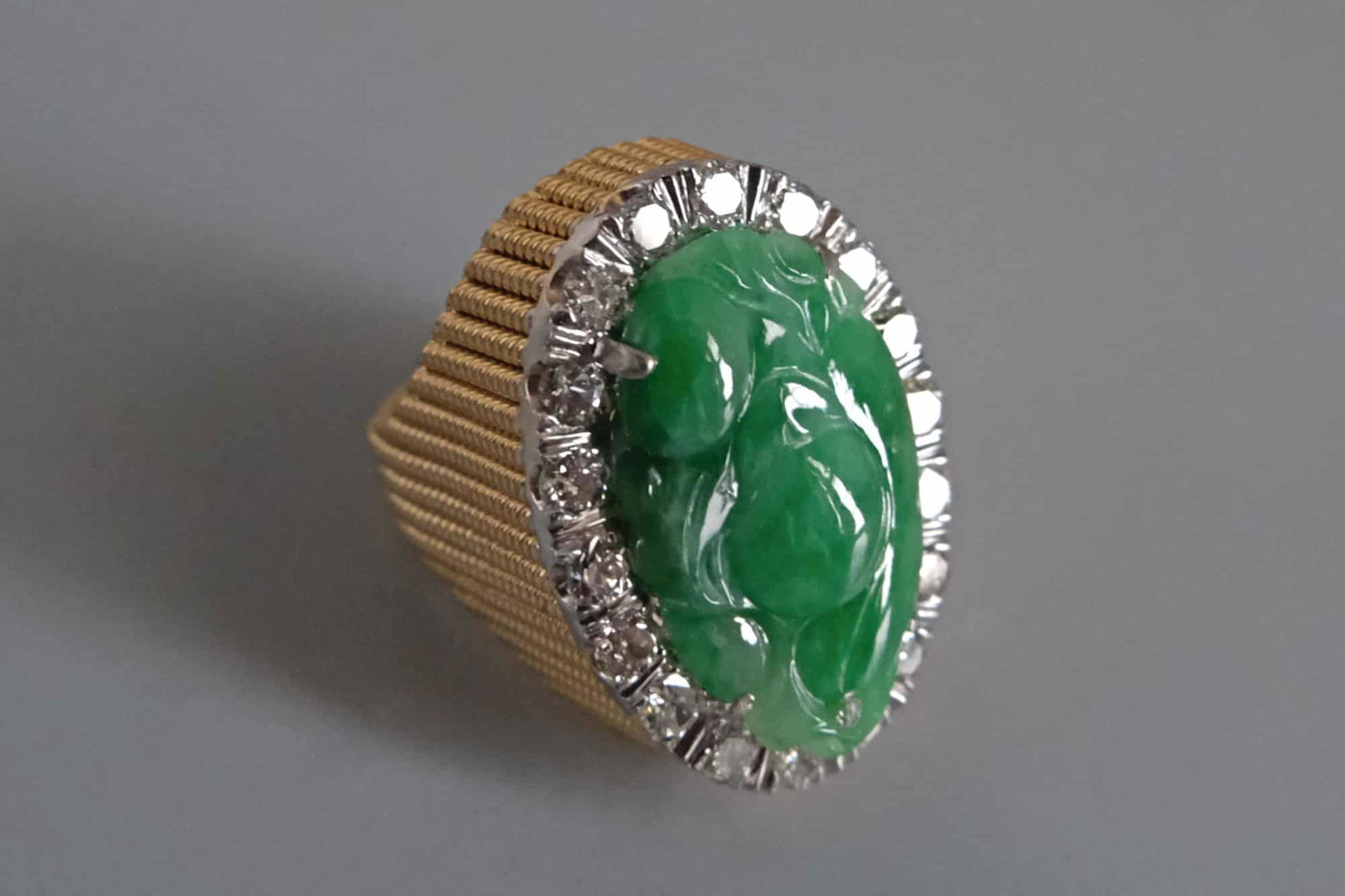 Antique Art Nouveau Jewelry, art deco carved jade ring, carved jade ring antique, carved jade jewelry antique, antique jade jewelry for sale, jadeite ring singapore, Gem Gardener