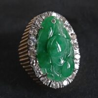 Antique Art Nouveau Jewelry, art deco carved jade ring, carved jade ring antique, carved jade jewelry antique, antique jade jewelry for sale, jadeite ring singapore, Gem Gardener