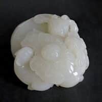 Creamy White Nephrite, white nephrite jade, carving nephrite jade, jade goat, nephrite jade ornament, high quality nephrite jade, chinese jade animal figurines, vintage jade carvings, Gem Gardener