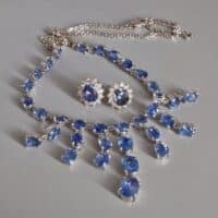 blue sapphire necklace and earring set, sapphire lavalier necklace, blue sapphire necklace singapore, buy sapphire necklace earring set, blue sapphire singapore, Gem Gardener