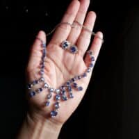 blue sapphire necklace and earring set, sapphire lavalier necklace, blue sapphire necklace singapore, buy sapphire necklace earring set, blue sapphire singapore, Gem Gardener