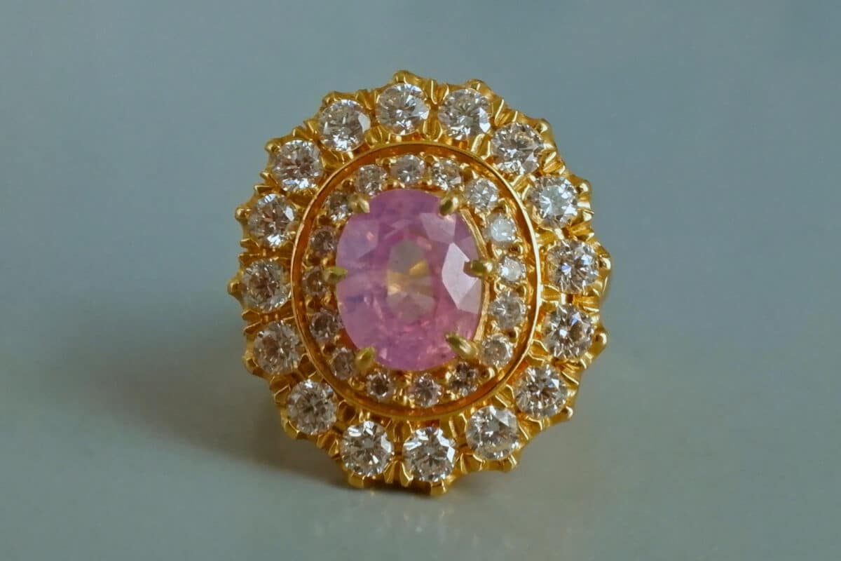 Padparadscha Sapphire Ring, padparadscha sapphire engagement ring, light padparadscha sapphire, padparadscha sapphire singapore, sapphire ring singapore, Gem Gardener