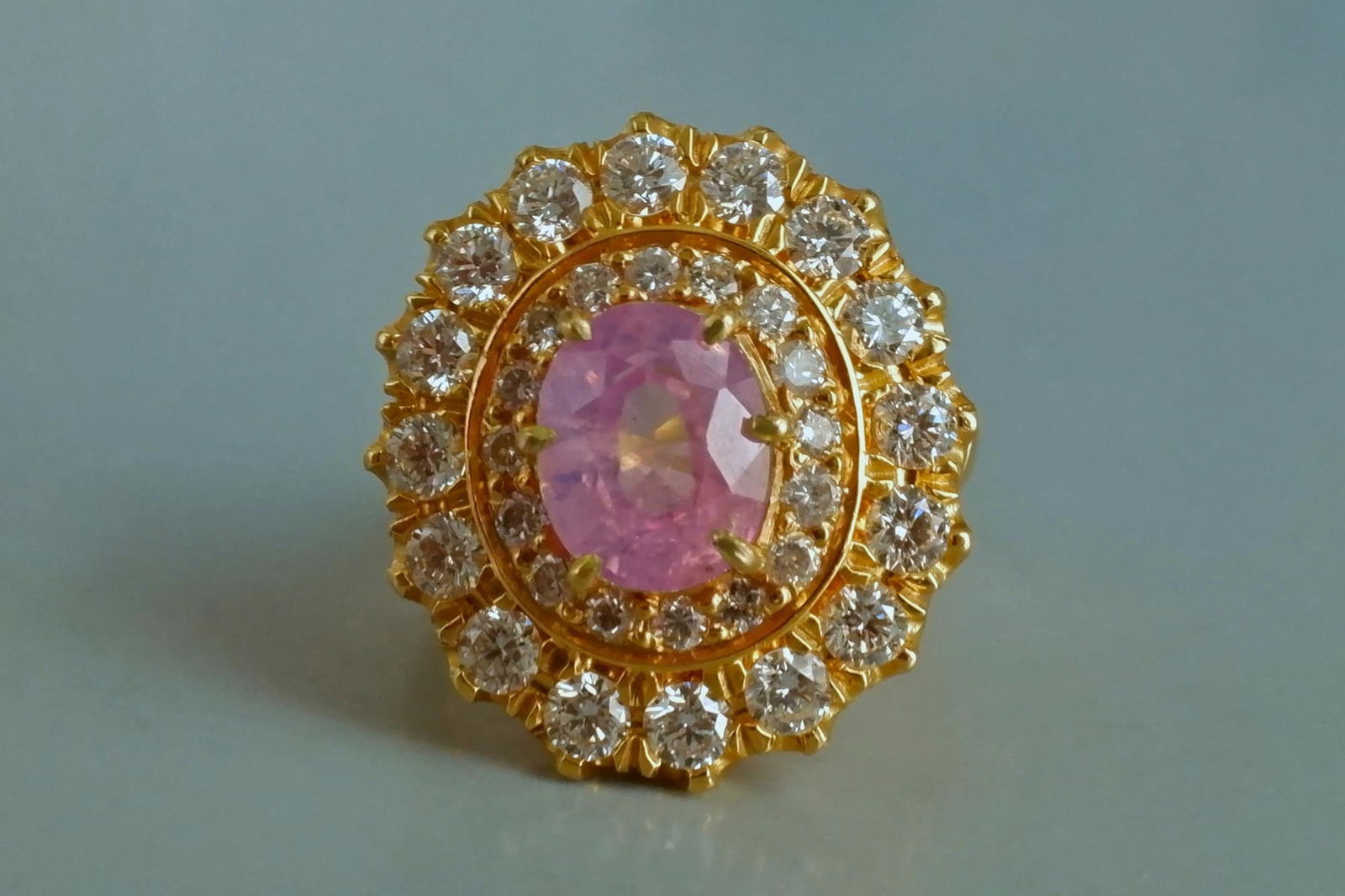 Padparadscha Sapphire Ring, padparadscha sapphire engagement ring, light padparadscha sapphire, padparadscha sapphire singapore, sapphire ring singapore, Gem Gardener