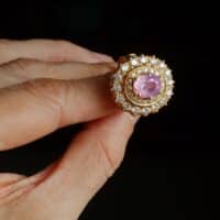 Padparadscha Sapphire Ring, padparadscha sapphire engagement ring, light padparadscha sapphire, padparadscha sapphire singapore, sapphire ring singapore, Gem Gardener