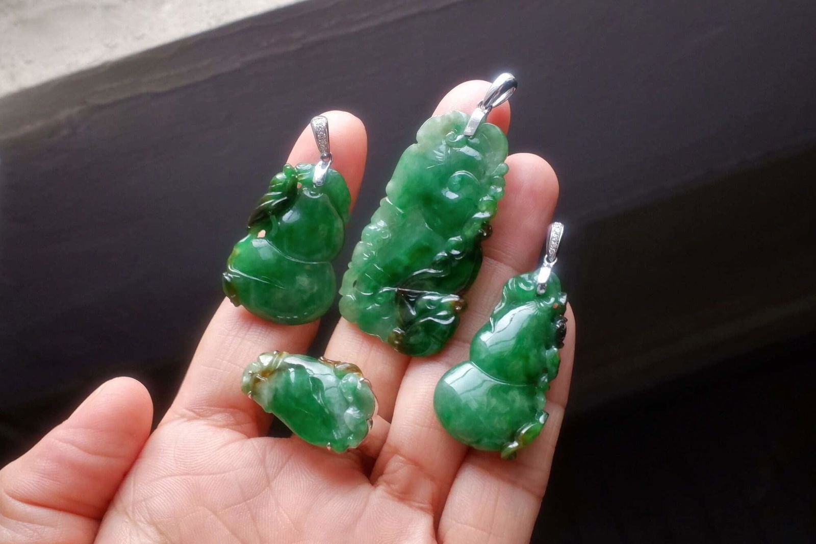 Green Jadeite Carved Pendant, carved jade pendants for sale, carved jade jewelry antique, jadeite pendant singapore, vintage carved jade pendant, jade jewellery singapore, Gem Gardener