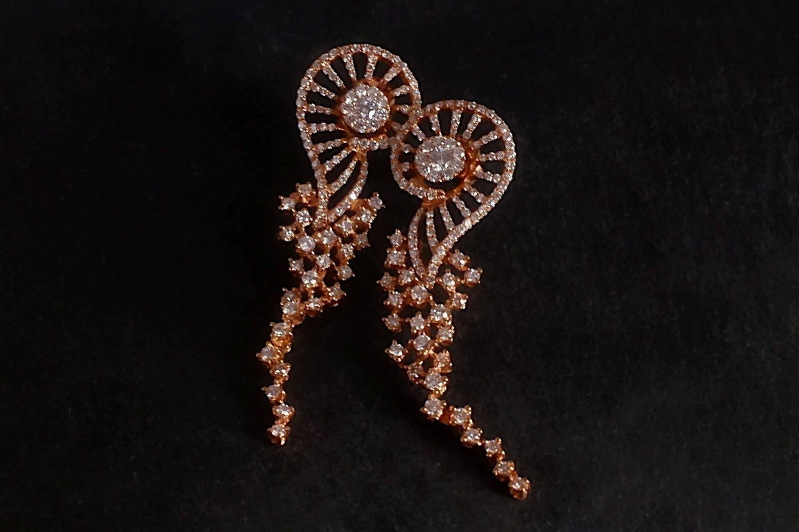 small diamond drop earrings, rose gold diamond earrings, small gold chandelier earrings, diamond earrings singapore buy, rose gold small dangle earrings, Gem Gardener