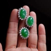 Jade Earrings Ring Set, fine jade jewelry hong kong, jade jewelry set, jade jewelry singapore, matching jade jewelry set, jade earrings singapore, jadeite ring singapore, Gem Gardener