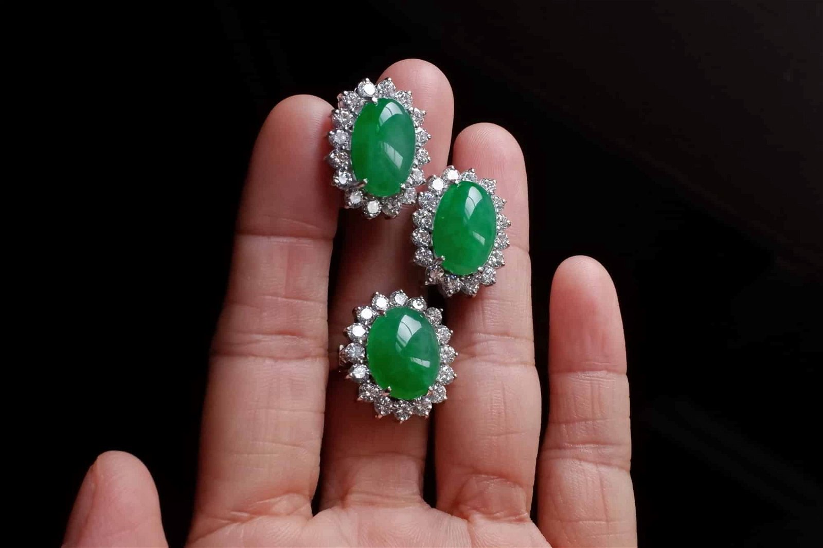 Jade Earrings Ring Set, fine jade jewelry hong kong, jade jewelry set, jade jewelry singapore, matching jade jewelry set, jade earrings singapore, jadeite ring singapore, Gem Gardener