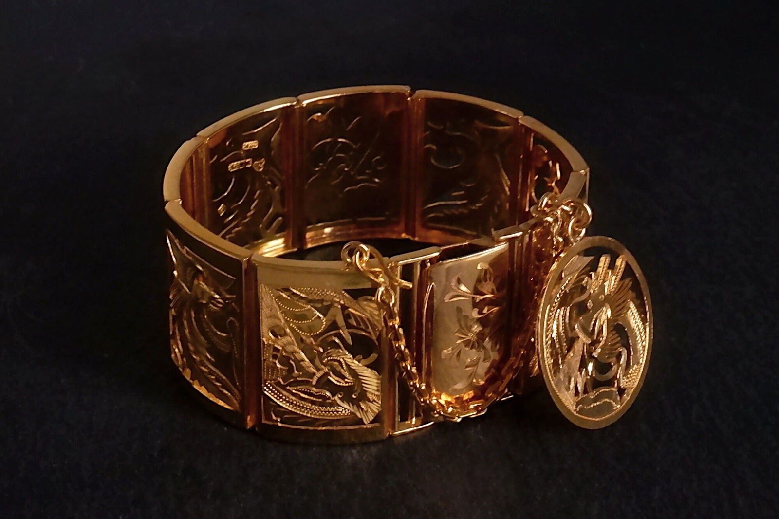 Dragon Phoenix Gold Bracelet, chinese gold bracelet 24k, chinese gold bracelet wedding, vintage wedding jewelry bracelets, chinese wedding traditional jewellery, wedding jewellery singapore, Gem Gardener