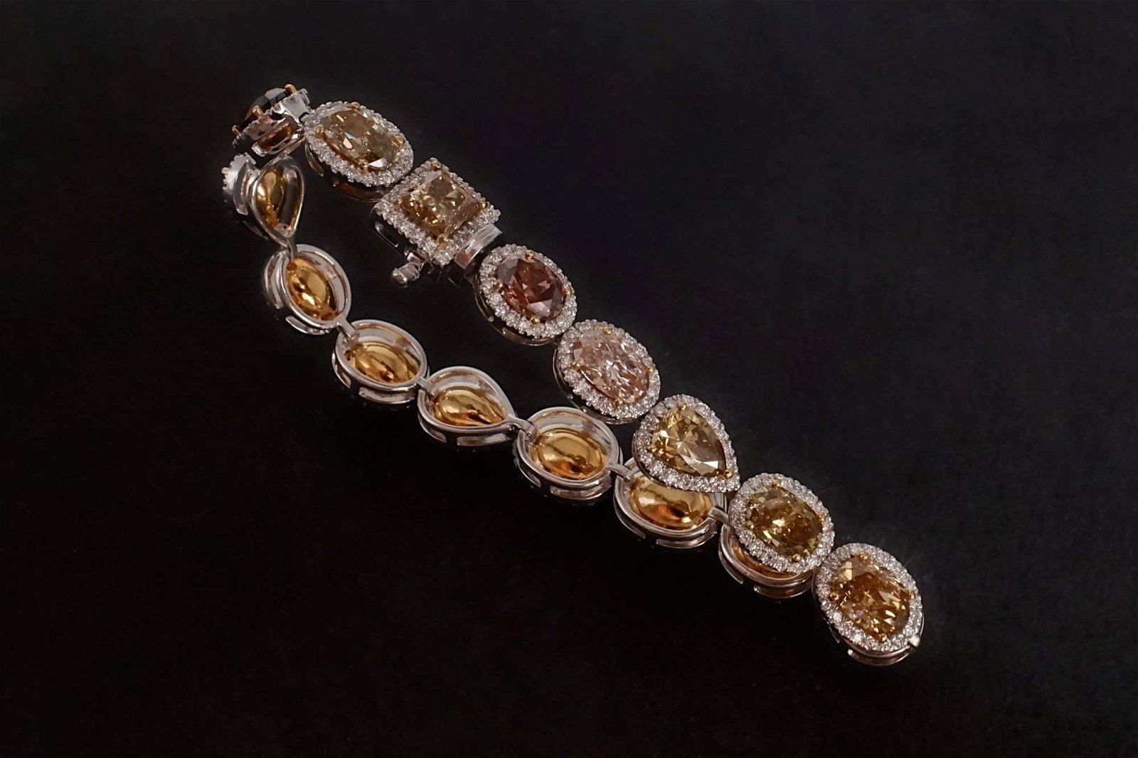 Fancy Color Diamond Bracelet, fancy color diamond jewelry, fancy yellow diamond bracelet, diamond bracelet singapore, tennis bracelet singapore, diamond jewellery singapore, vintage diamond bracelets, Gem Gardener