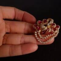 gold ruby brooch pin, vintage ruby brooch pin, antique gold ruby brooch, ruby lane vintage brooches, ruby brooches for sale, fine jewelry brooches, gold brooch singapore, Gem Gardener
