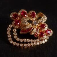 gold ruby brooch pin, vintage ruby brooch pin, antique gold ruby brooch, ruby lane vintage brooches, ruby brooches for sale, fine jewelry brooches, gold brooch singapore, Gem Gardener