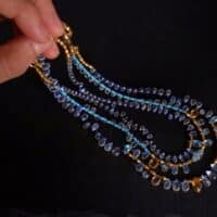 Moonstone Bead Necklace, egyptian style bead necklace, medieval style jewelry, lapis and moonstone jewellery, gold roman style necklace, moonstone necklace singapore, Gem Gardener