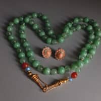 Long Jade Bead Necklace, long green jade bead necklace, extra long beaded necklace, chrysoprase jade bead necklace, chrysoprase beaded necklace, vintage jade beaded necklace, double strand beaded necklace gold, fine beaded gold necklace, gold beaded necklace with pendant, beaded jewellery singapore