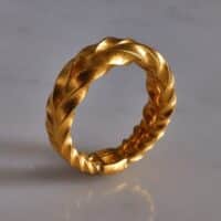 Thick Gold Twist Ring, solid gold thumb ring, wide gold twist ring, viking gold wedding ring, roman gold ring singapore, custom 24k gold ring, Gem Gardener