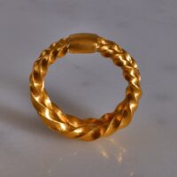 Thick Gold Twist Ring, solid gold thumb ring, wide gold twist ring, viking gold wedding ring, roman gold ring singapore, custom 24k gold ring, Gem Gardener