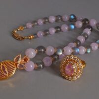 Lavender Jade Bead Necklace, purple jade bead necklace, lavender jade necklace, lavender jade pendant necklace, lavender jade singapore, jade pendant necklace, Gem Gardener