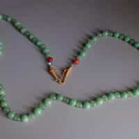Long Jade Bead Necklace, long green jade bead necklace, extra long beaded necklace, chrysoprase jade bead necklace, chrysoprase beaded necklace, vintage jade beaded necklace, double strand beaded necklace gold, fine beaded gold necklace, gold beaded necklace with pendant, beaded jewellery singapore