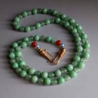 Long Jade Bead Necklace, long green jade bead necklace, extra long beaded necklace, chrysoprase jade bead necklace, chrysoprase beaded necklace, vintage jade beaded necklace, double strand beaded necklace gold, fine beaded gold necklace, gold beaded necklace with pendant, beaded jewellery singapore