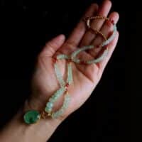 Emerald Bead Necklace, emerald cabochon pendant, emerald cabochon beads necklace, emerald pendant singapore, emerald beads necklace gold, Gem Gardener