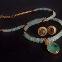 Emerald Bead Necklace, emerald cabochon pendant, emerald cabochon beads necklace, emerald pendant singapore, emerald beads necklace gold, Gem Gardener