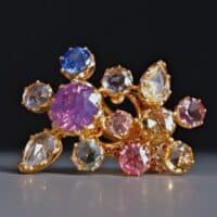double flower ring, flower sapphire ring, sapphire flower ring, chunky flower ring, statement flower ring, flower cocktail ring, statement ring singapore, Gem Gardener