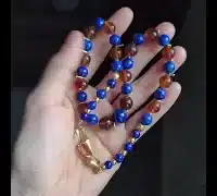 lapis lazuli amber bead necklace video
