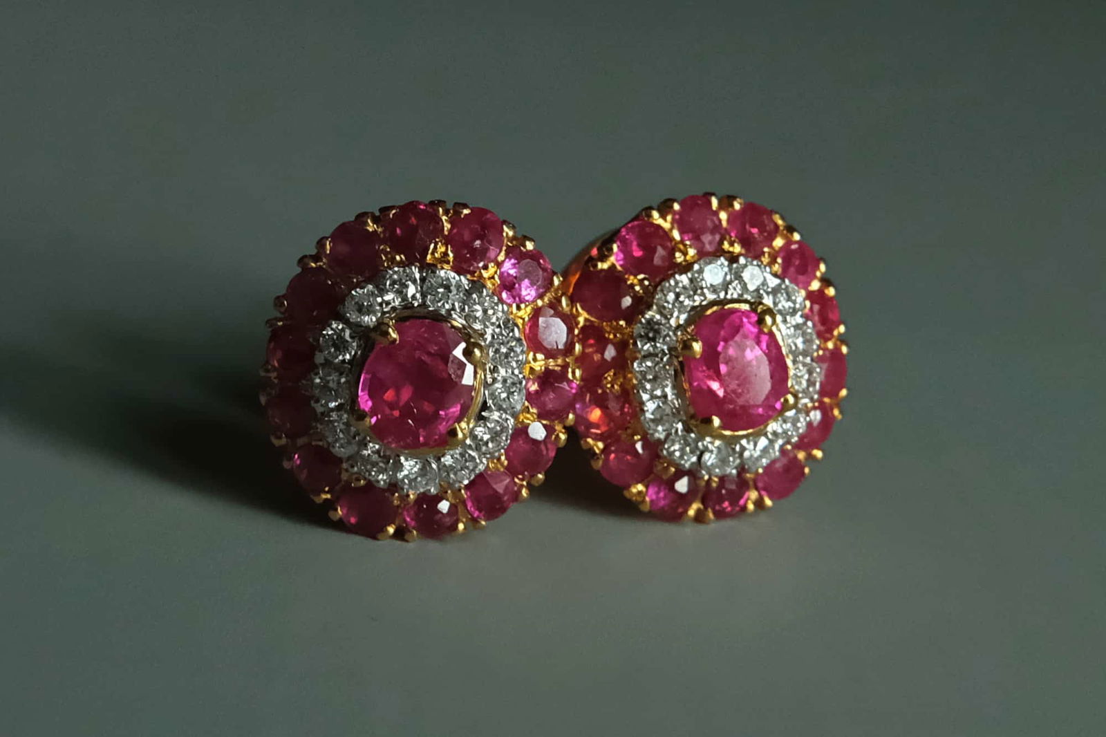Burmese Ruby Stud Earrings, antique burmese ruby jewelry, antique burmese rubies, ruby and diamond earrings, ruby earrings singapore, antique ruby jewellery, ruby unheated jewelry, Gem Gardener