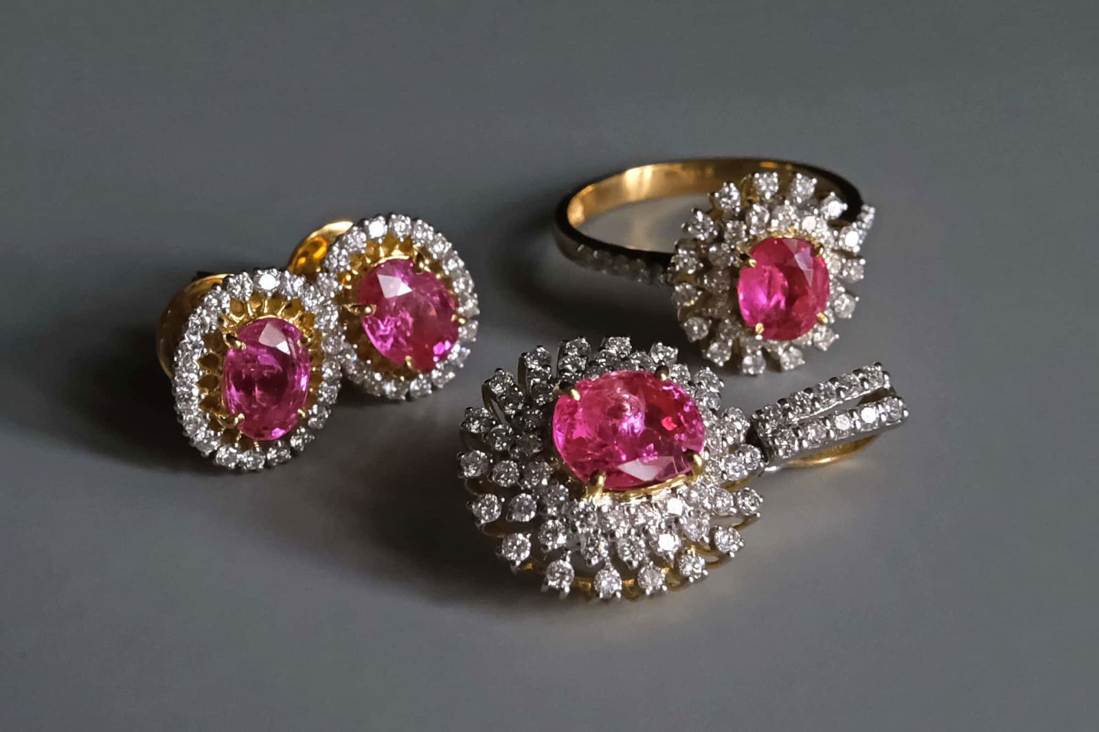 Pink Sapphire Wedding Set, pink sapphire ring singapore, pink sapphire pendants for sale, pink sapphire stud earrings natural, pink sapphire jewelry set, unheated pink sapphire ring, pink sapphire earrings singapore, pink sapphire bridal ring set, Gem Gardener