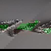 Old Mine Lao Keng Jade Brooch Pendant Earring Set