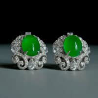 玻璃种翡翠, jadeite transparent, jadeite jade earrings, jadeite earrings studs, jade diamond stud earrings, jade earrings singapore, fine jade jewelry hong kong, jade jewellery singapore, Gem Gardener
