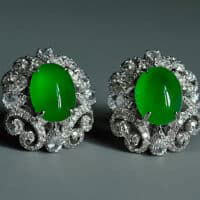 玻璃种翡翠, jadeite transparent, jadeite jade earrings, jadeite earrings studs, jade diamond stud earrings, jade earrings singapore, fine jade jewelry hong kong, jade jewellery singapore, Gem Gardener