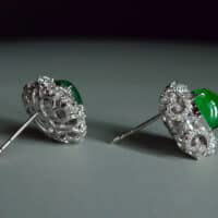 玻璃种翡翠, jadeite transparent, jadeite jade earrings, jadeite earrings studs, jade diamond stud earrings, jade earrings singapore, fine jade jewelry hong kong, jade jewellery singapore, Gem Gardener