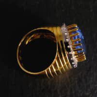 11ct Natural Cushion Blue Sapphire Ring 18k Squircle