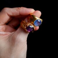 purple sapphire mens ring, renaissance style rings, medieval style jewelry, roman style gold rings, 24k solid gold ring mens, custom mens ring maker, SIJS, Gem Gardener