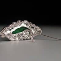 Old Mine Lao Keng Jade Brooch Pendant Earring Set
