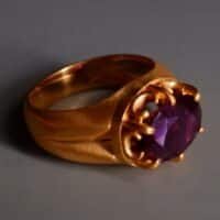 purple sapphire mens ring, renaissance style rings, medieval style jewelry, roman style gold rings, 24k solid gold ring mens, custom mens ring maker, SIJS, Gem Gardener
