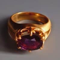 purple sapphire mens ring, renaissance style rings, medieval style jewelry, roman style gold rings, 24k solid gold ring mens, custom mens ring maker, SIJS, Gem Gardener