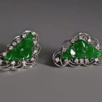 Old Mine Lao Keng Jade Brooch Pendant Earring Set
