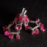 Ruby Chandelier Earrings, ruby jewelry dangle earrings, ruby earrings singapore, ruby drop earrings for sale, fan earrings art deco, fan earrings dangle, ruby diamond earrings, Gem Gardener