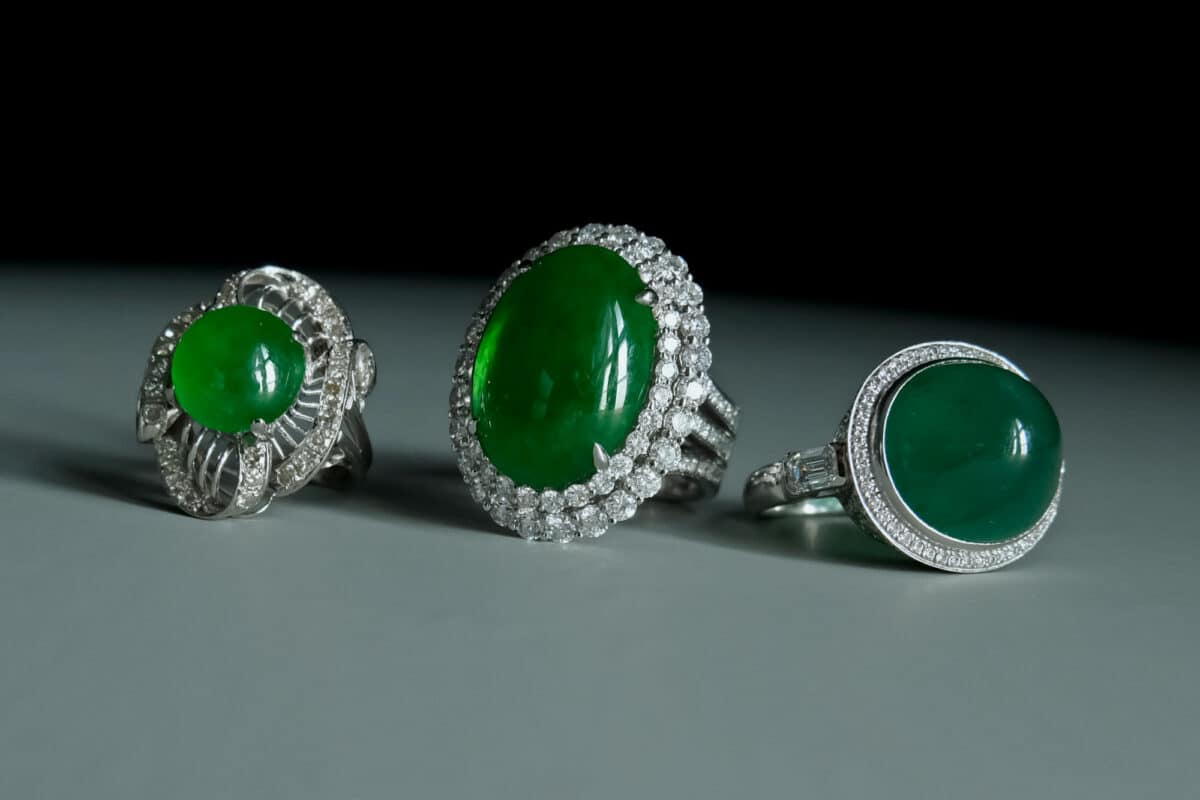 Chinese Antique Platinum Jadeite Ring GEM GARDENER